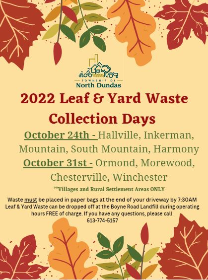 Leaf & Yard Waste Collection - October 24th: Hallville, Inkerman ...